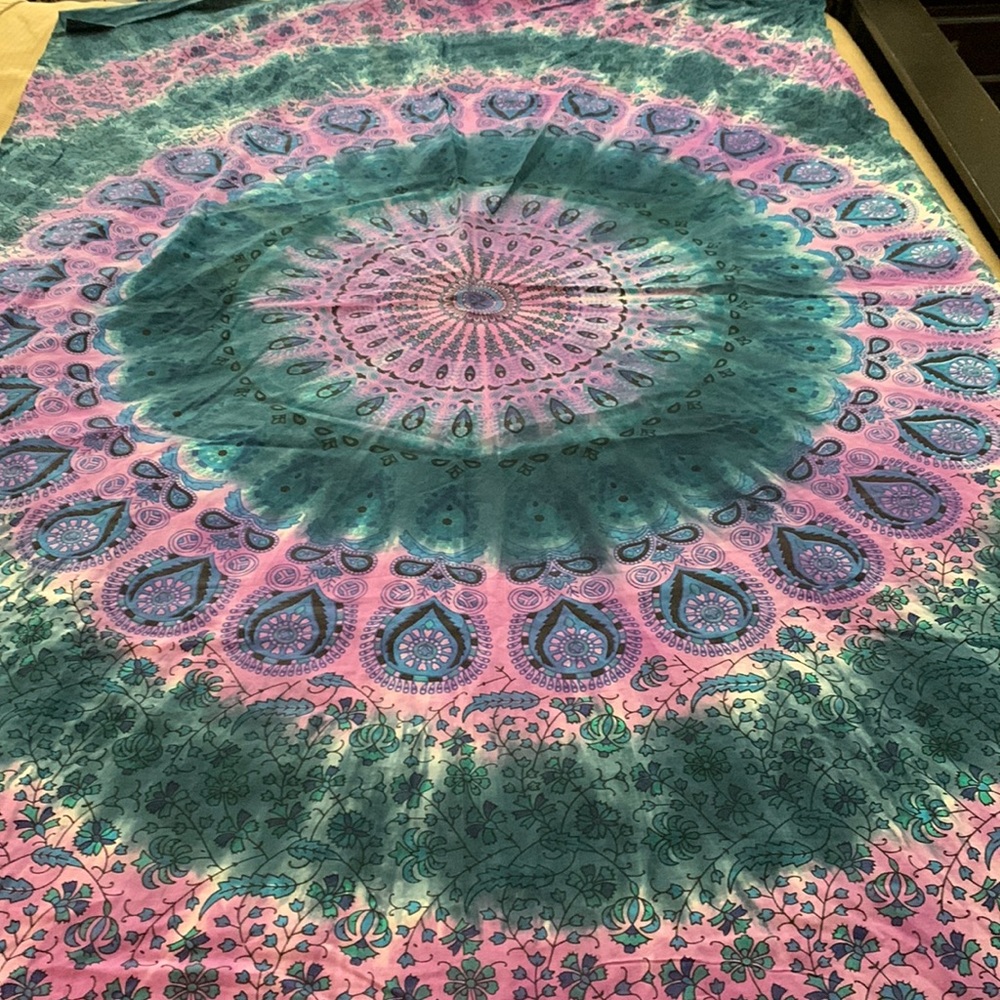 Handcrafted Boho Chic Tapestry.  Measures 78” X 52”